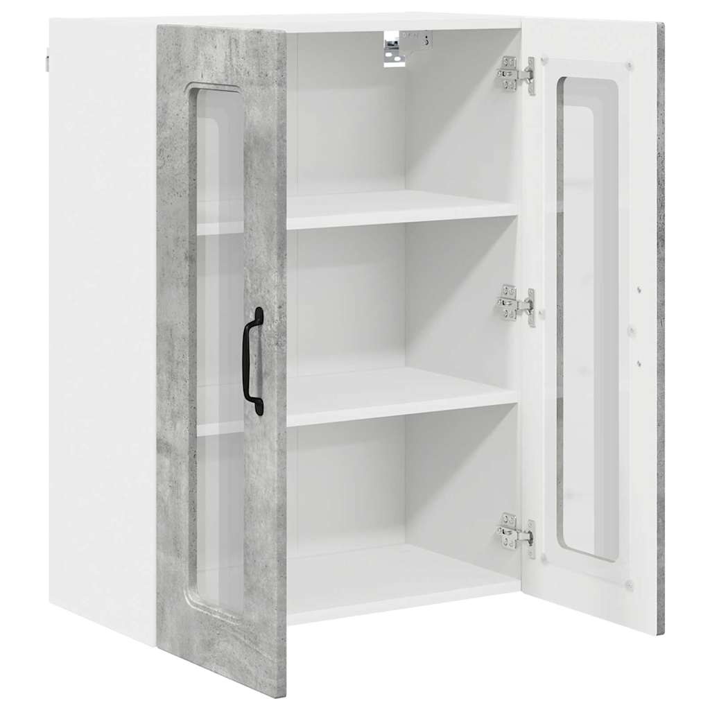 Kitchen Wall Cabinet with Shelf Concrete Grey 60 x 31 x 80 cm