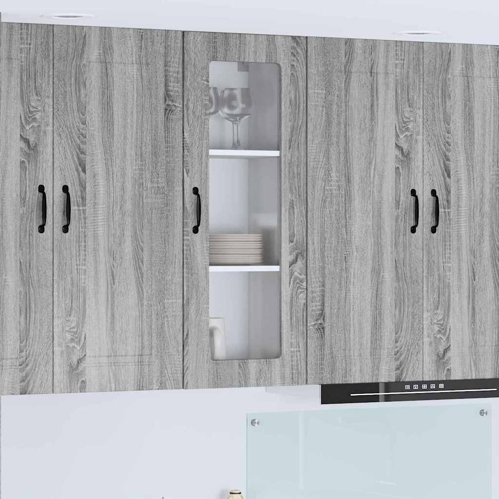 Kitchen Wall Cabinet with Shelf Grey Sonoma 40 x 31 x 100 cm