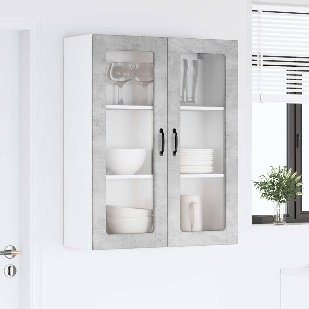 Kitchen Wall Cabinet with Shelf Concrete Grey 80 x 31 x 100 cm