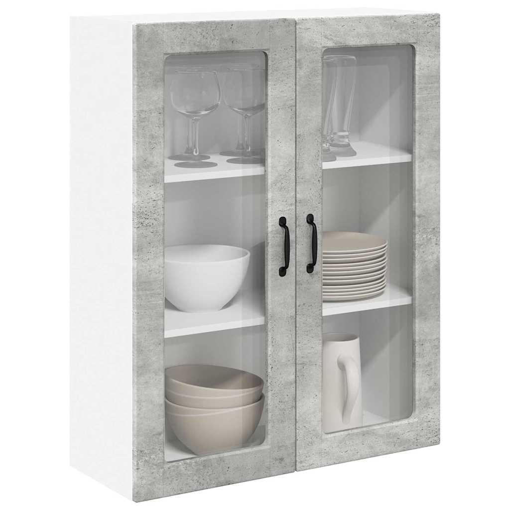 Kitchen Wall Cabinet with Shelf Concrete Grey 80 x 31 x 100 cm
