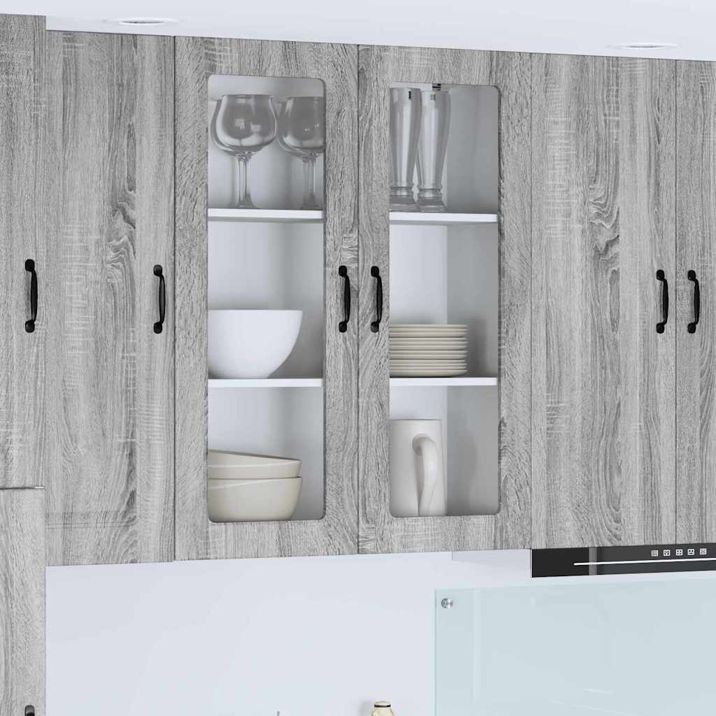 Kitchen Wall Cabinet with Shelf Grey Sonoma 80 x 31 x 100 cm