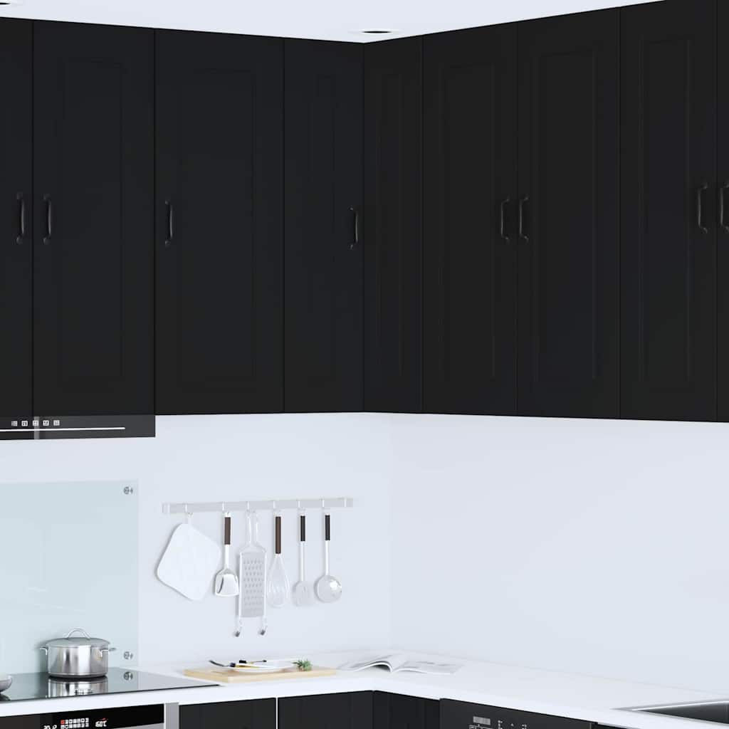 Kitchen Wall Cabinet Black 57 x 57 x 100 cm Engineered Wood