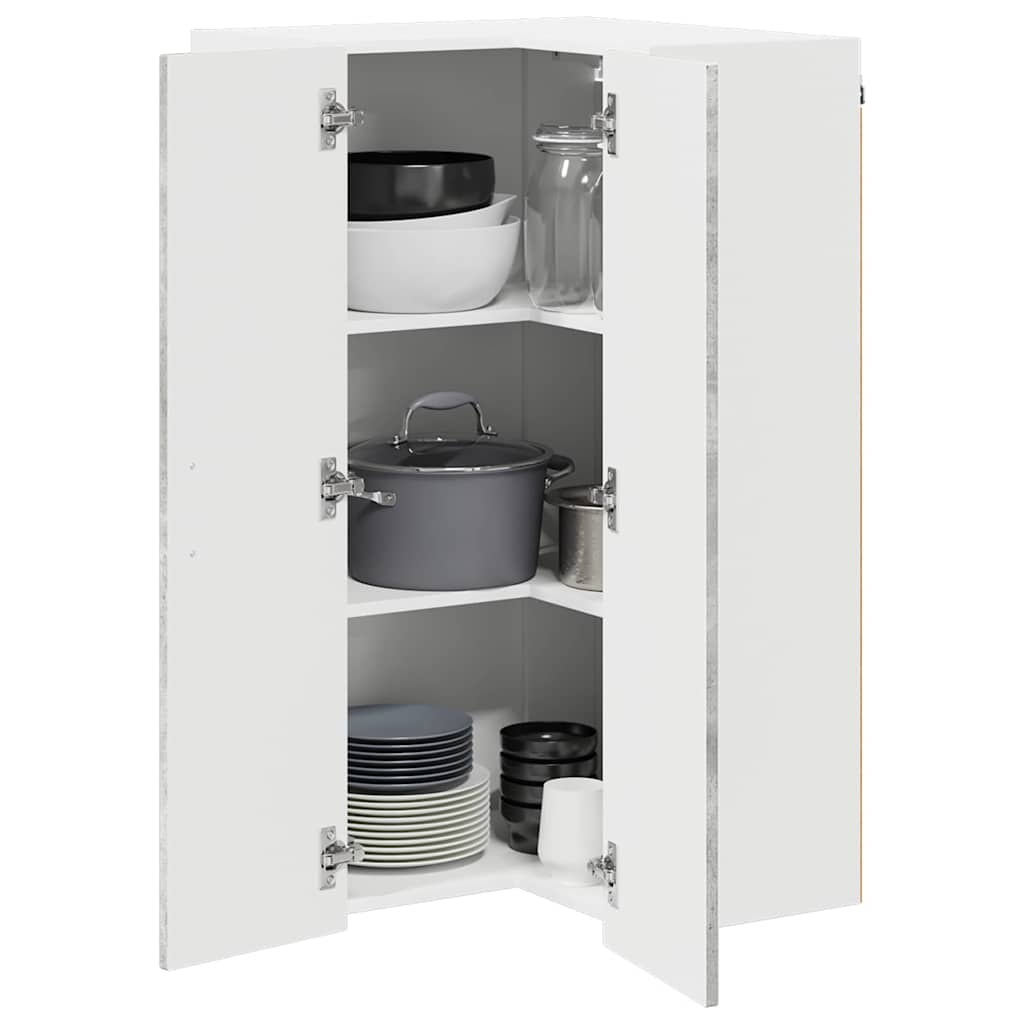 Kitchen Wall Cabinet with Shelf Concrete Grey 57 x 57 x 100 cm