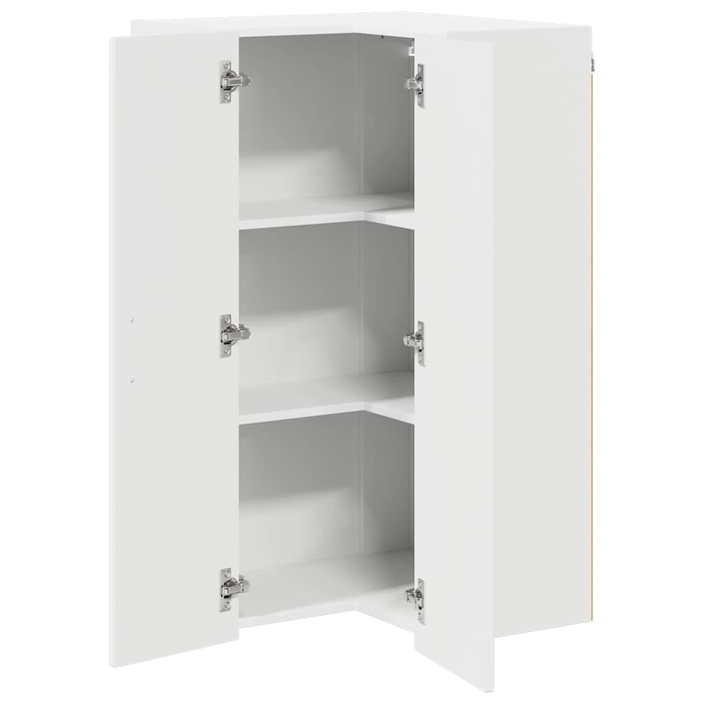 Kitchen Wall Cabinet High Gloss White 57 x 57 x 100 cm
