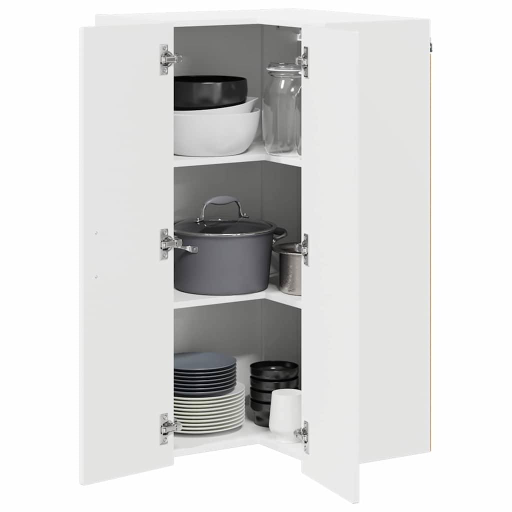 Kitchen Wall Cabinet High Gloss White 57 x 57 x 100 cm