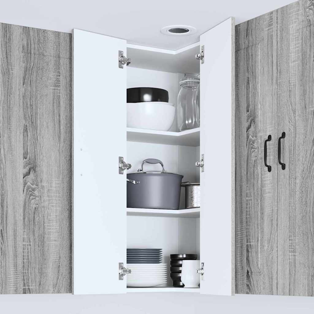 Kitchen Wall Cabinet with Shelf Grey Sonoma 57 x 57 x 100 cm