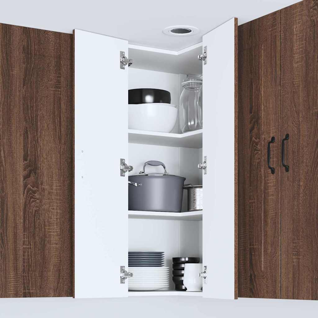 Kitchen Wall Cabinet Brown Oak 57 x 57 x 100 cm Engineered Wood