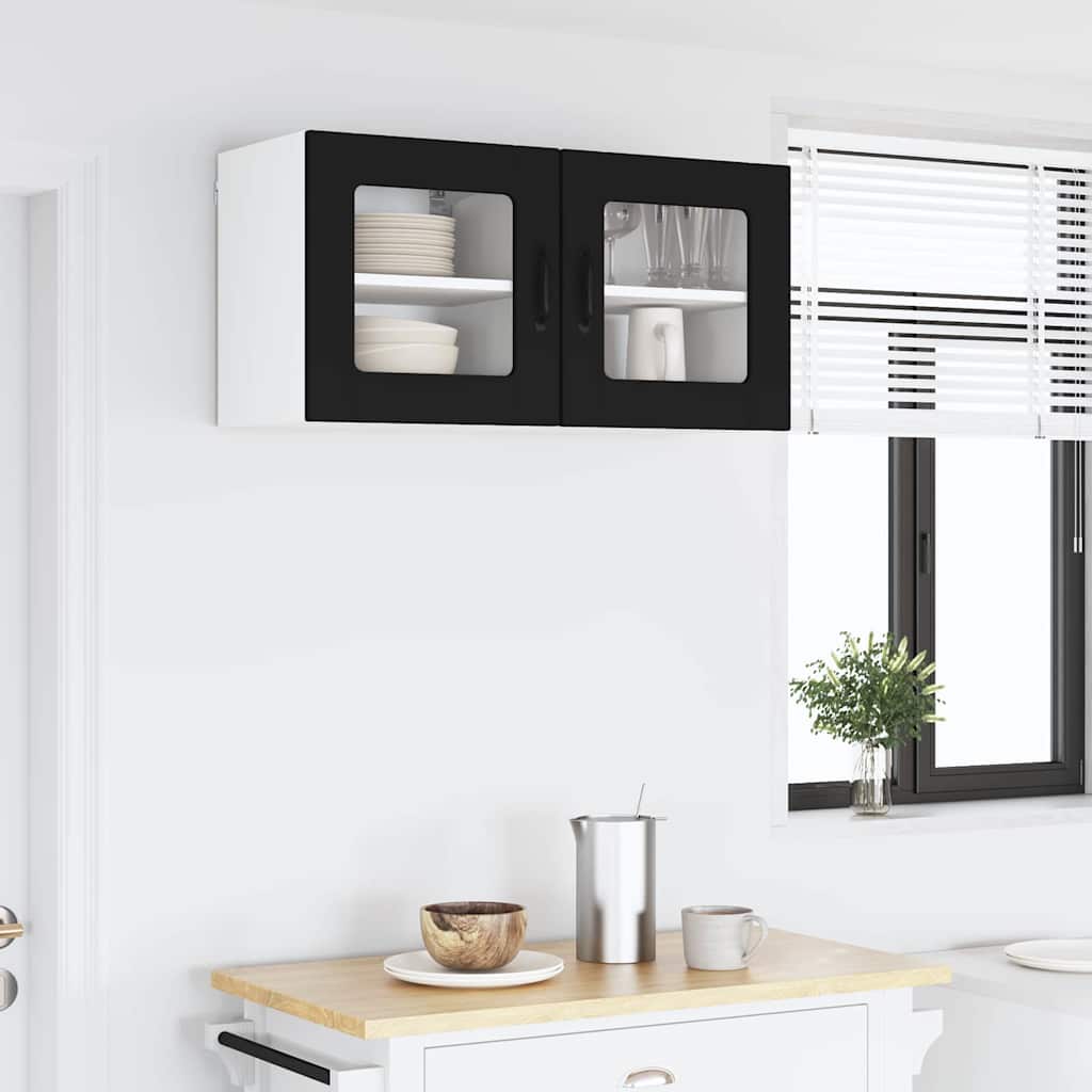 Kitchen Wall Cabinet with Shelf 2 pcs Black 40 x 31 x 40 cm