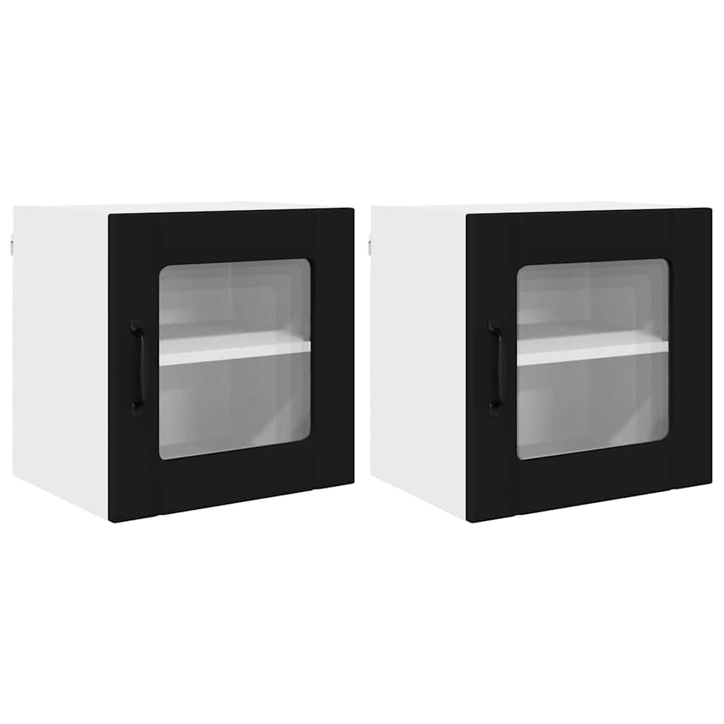 Kitchen Wall Cabinet with Shelf 2 pcs Black 40 x 31 x 40 cm