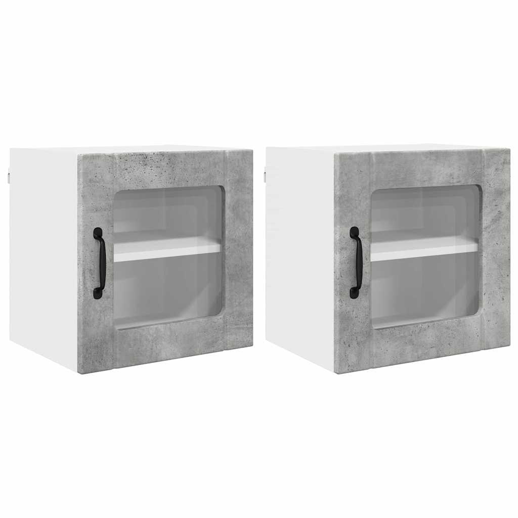 Kitchen Wall Cabinet 2 pcs Concrete Grey 40 x 31 x 40 cm
