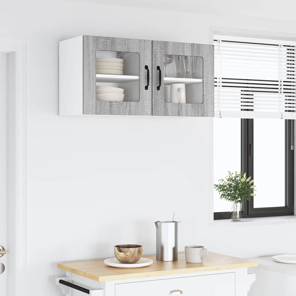 Kitchen Wall Cabinet with Shelf Grey Sonoma 40 x 31 x 40 cm