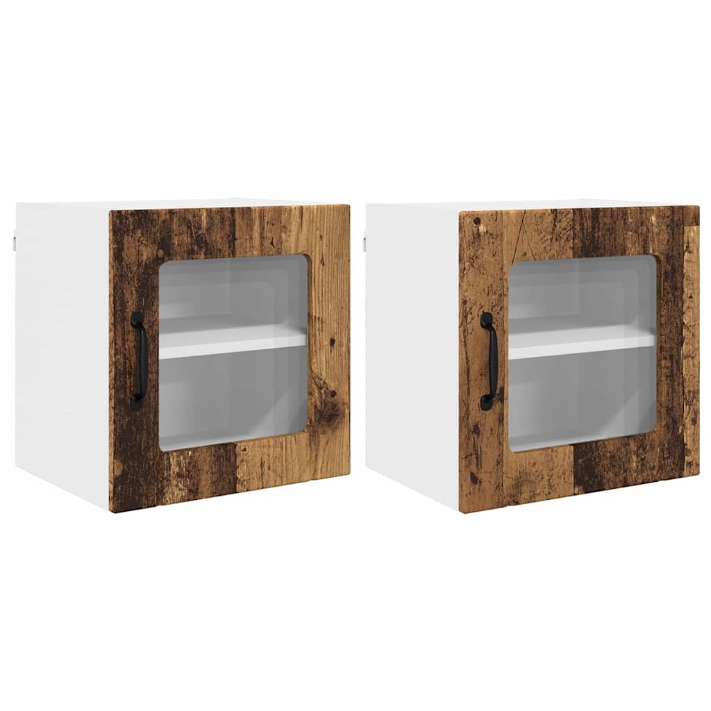 Kitchen Wall Cabinet with Shelf 2 pcs Old Wood 40 x 31 x 40 cm