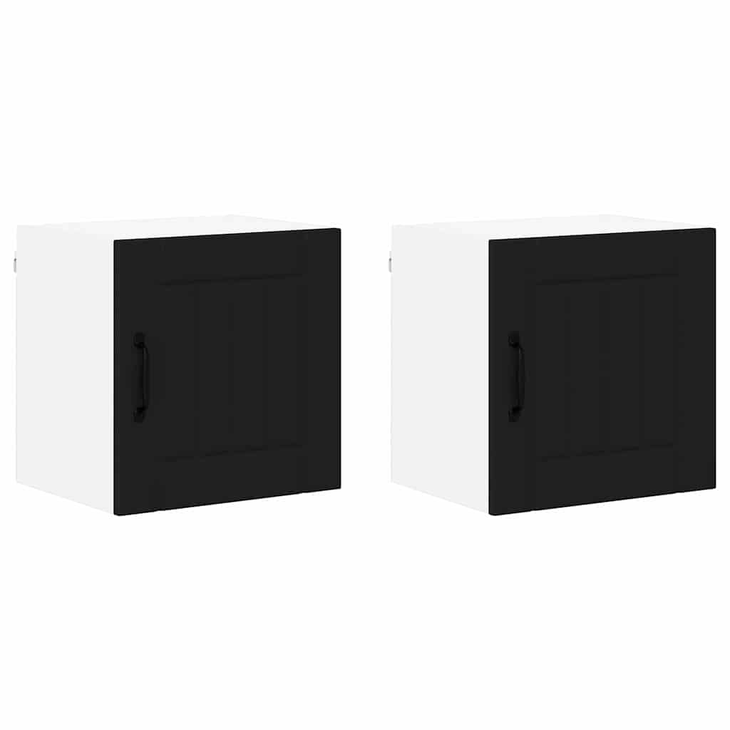 Kitchen Wall Cabinet with Shelf 2 pcs Black 40 x 31 x 40 cm