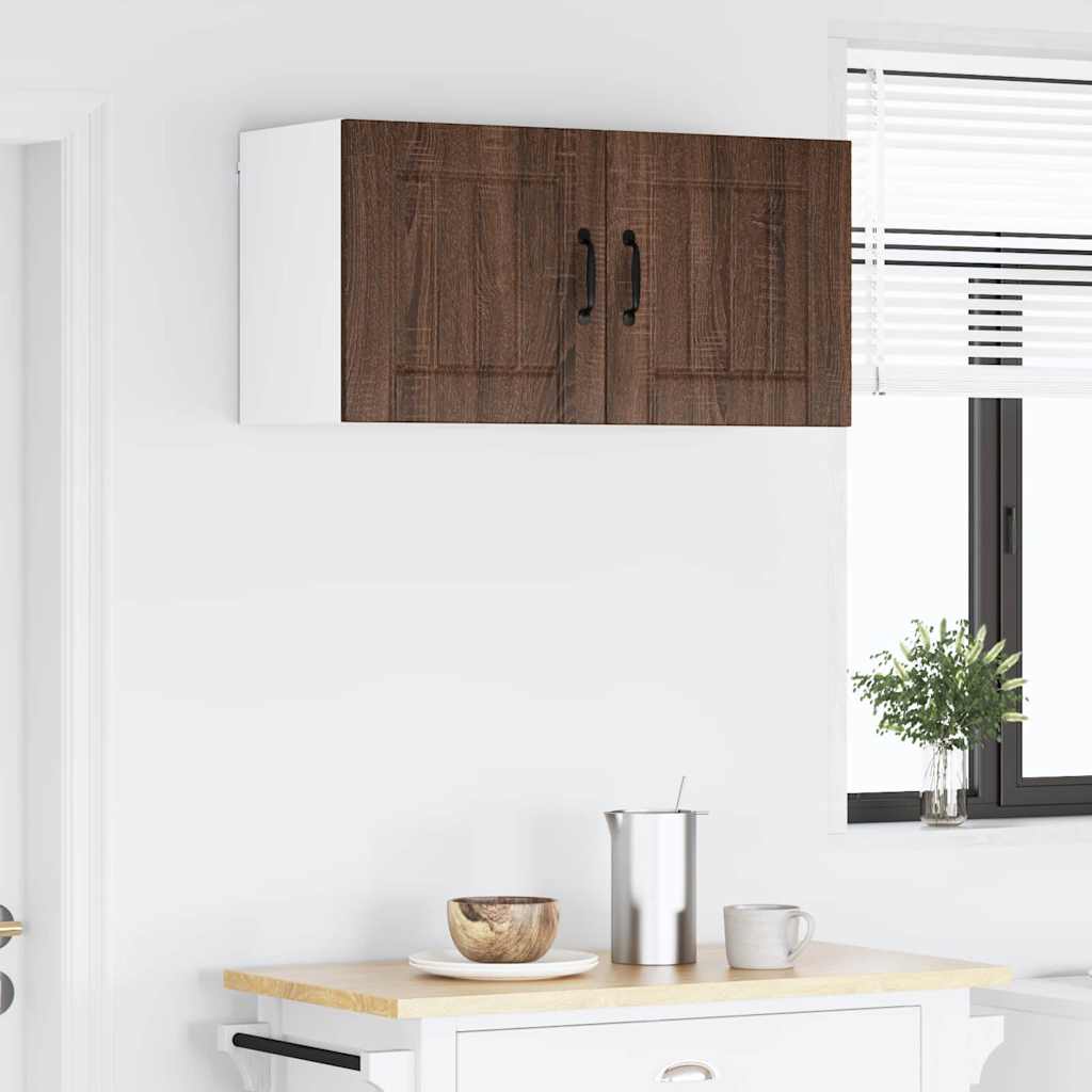 Kitchen Wall Cabinet with Shelf 2 pcs Brown Oak 40 x 31 x 40 cm