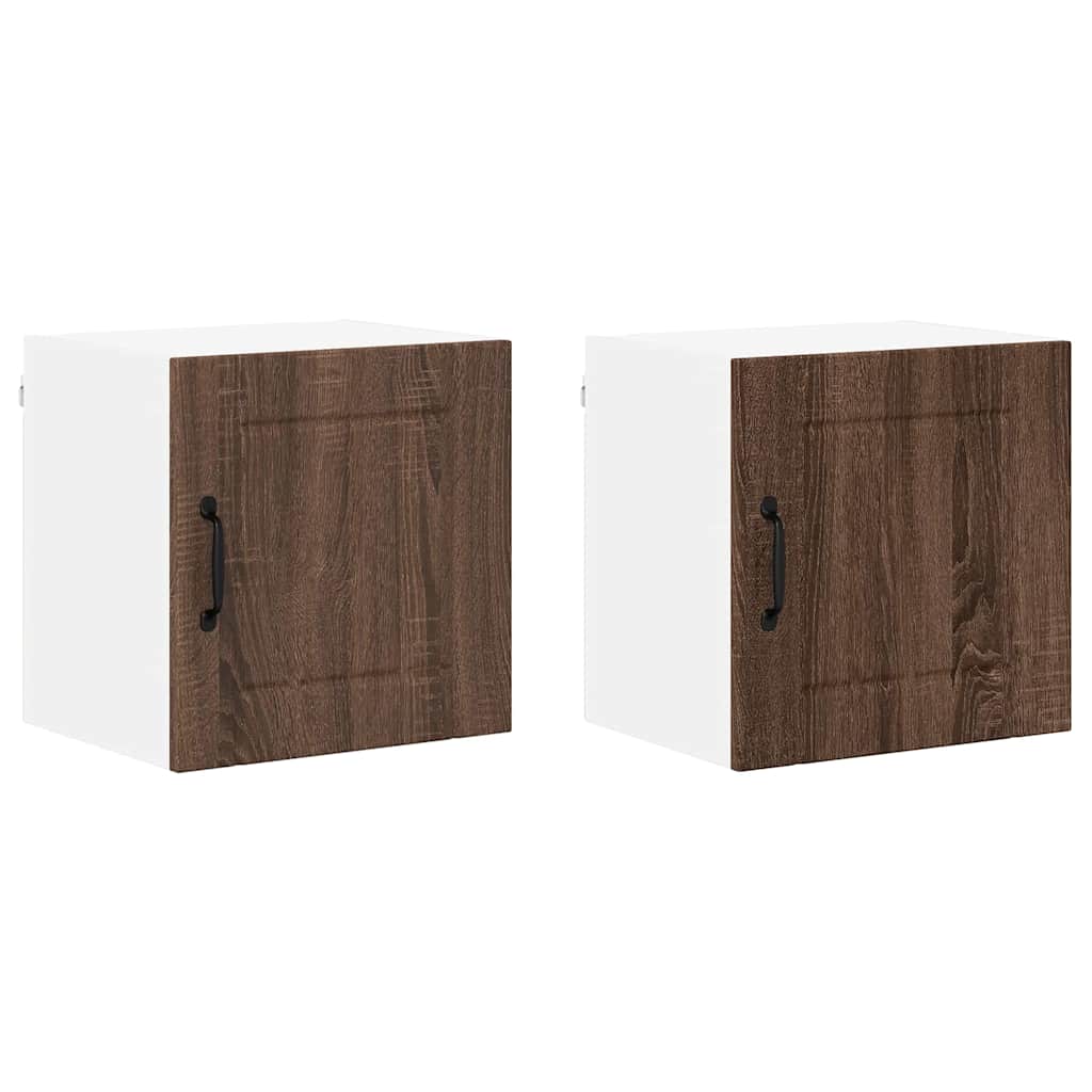 Kitchen Wall Cabinet with Shelf 2 pcs Brown Oak 40 x 31 x 40 cm