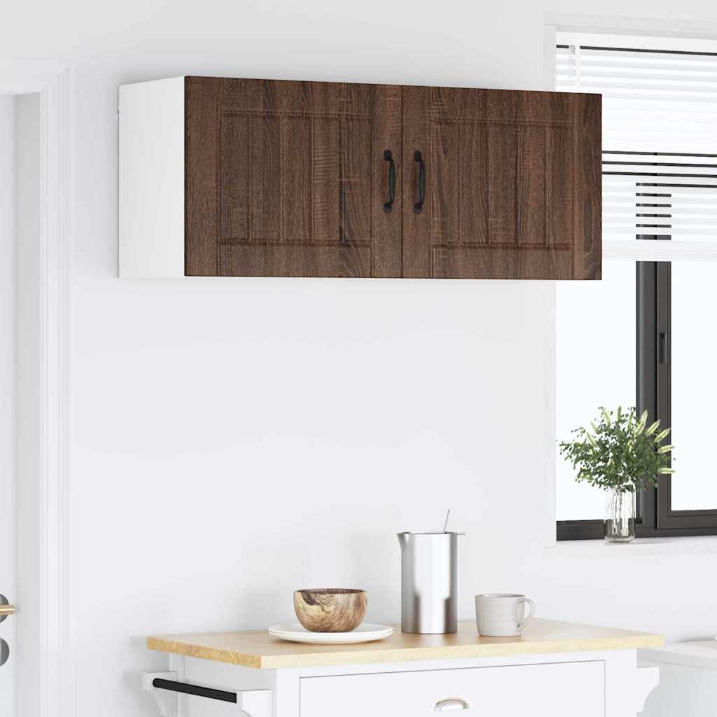 Kitchen Wall Cabinet with Shelf 2 pcs Brown Oak 50 x 31 x 40 cm