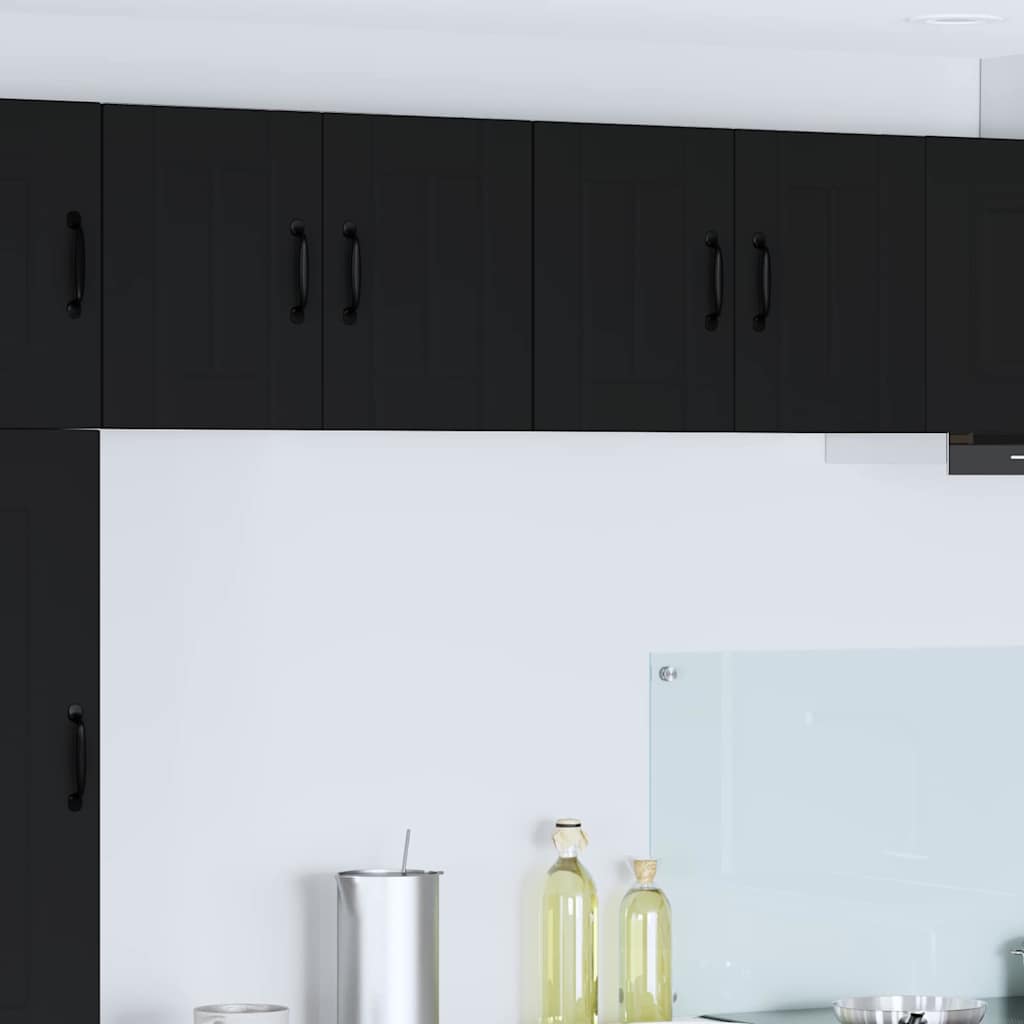 Kitchen Wall Cabinet with Shelf 2 pcs Black 60 x 31 x 40 cm