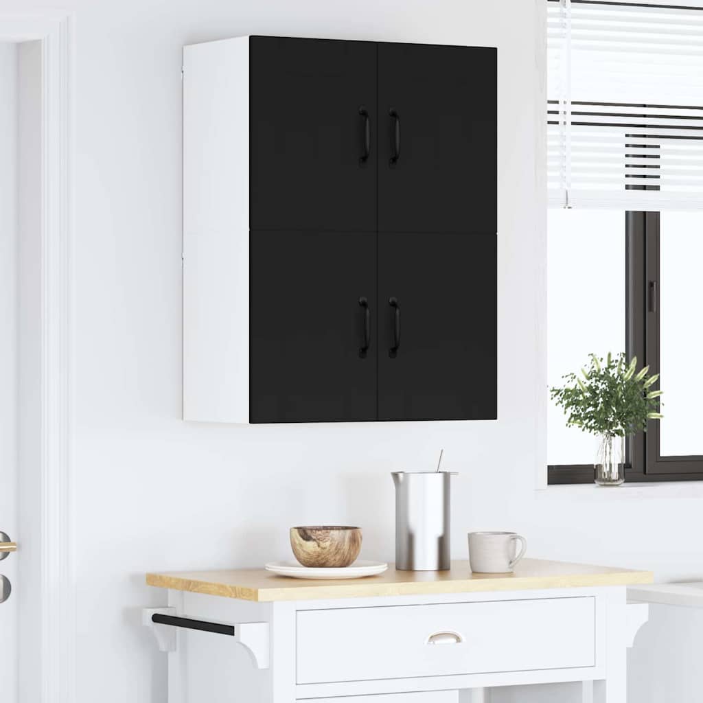 Kitchen Wall Cabinet with Shelf 2 pcs Black 60 x 31 x 40 cm