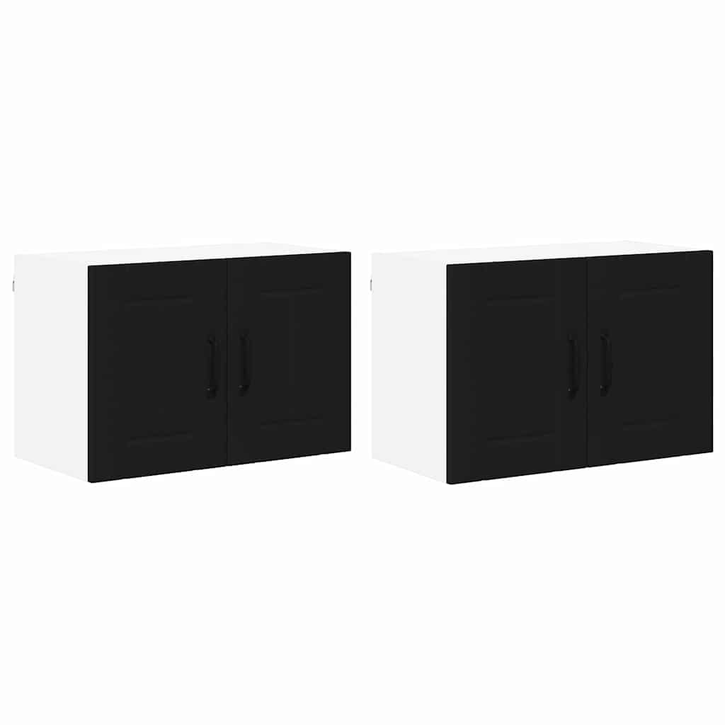 Kitchen Wall Cabinet with Shelf 2 pcs Black 60 x 31 x 40 cm