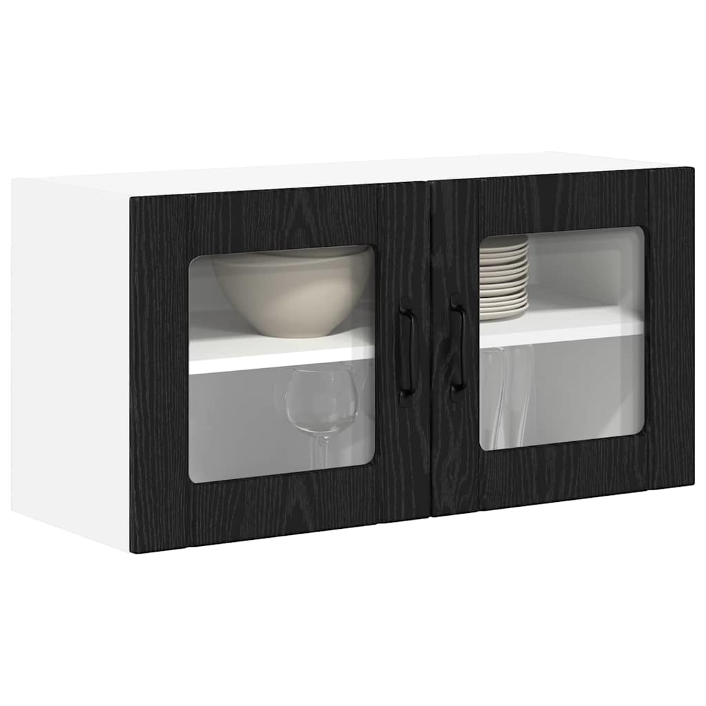 Kitchen Wall Cabinet Black Oak 80 x 31 x 40 cm Engineered Wood