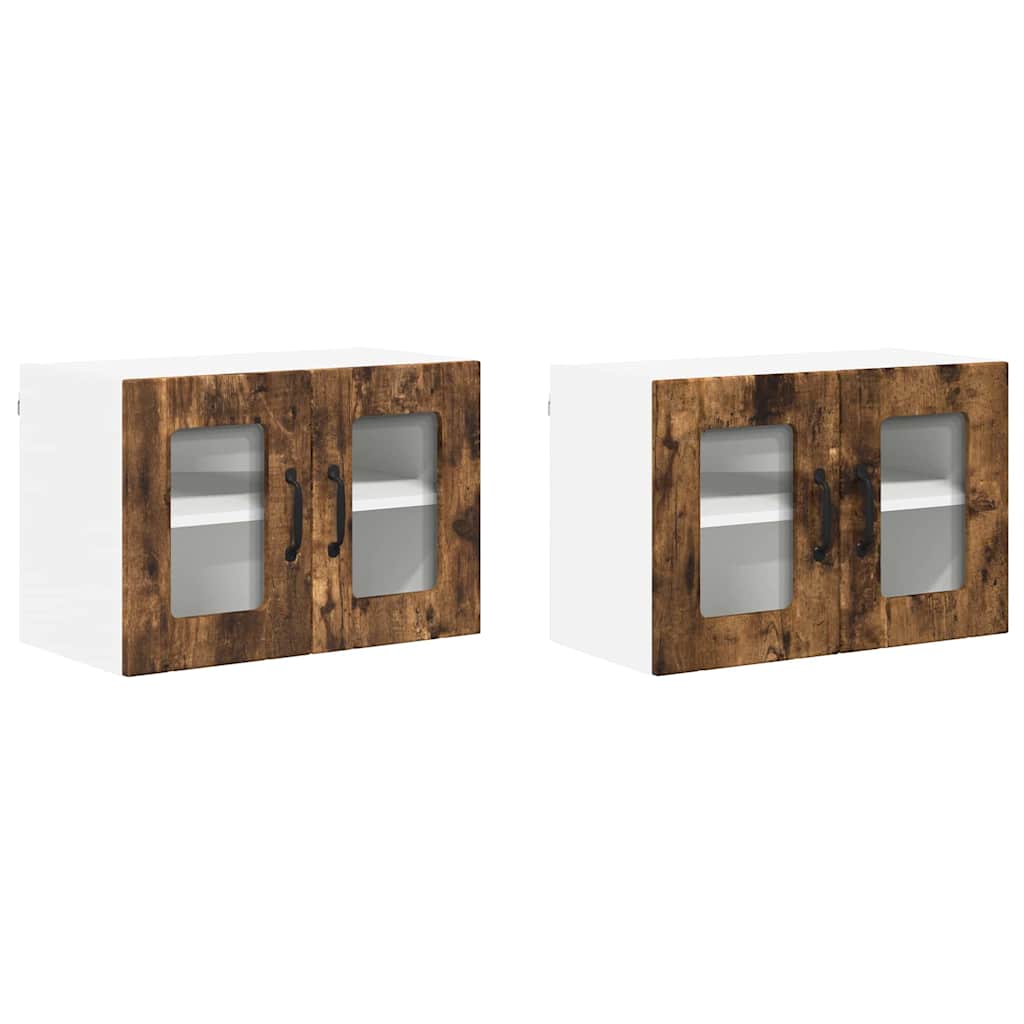 Kitchen Wall Cabinet 2 pcs Smoked Oak 60 x 31 x 40 cm