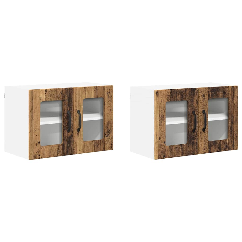Kitchen Wall Cabinet with Shelf 2 pcs Old Wood 60 x 31 x 40 cm