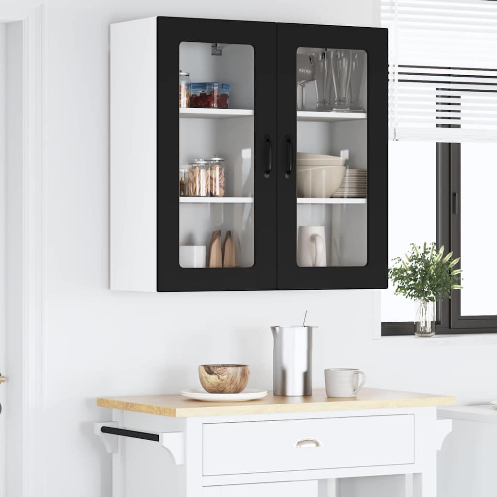 Kitchen Wall Cabinet with Shelf 2 pcs Black 40 x 31 x 80 cm