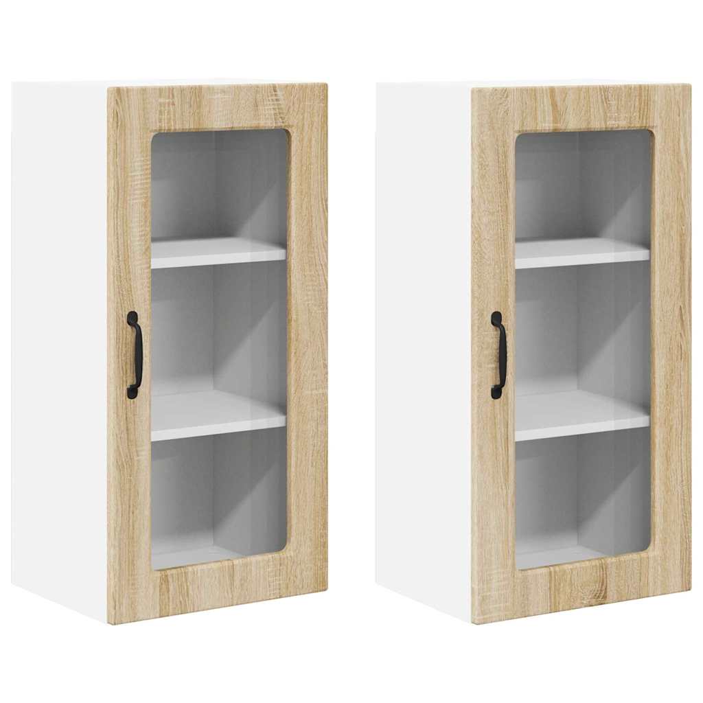 Kitchen Wall Cabinet 2 pcs Sonoma Oak 40 x 31 x 80 cm