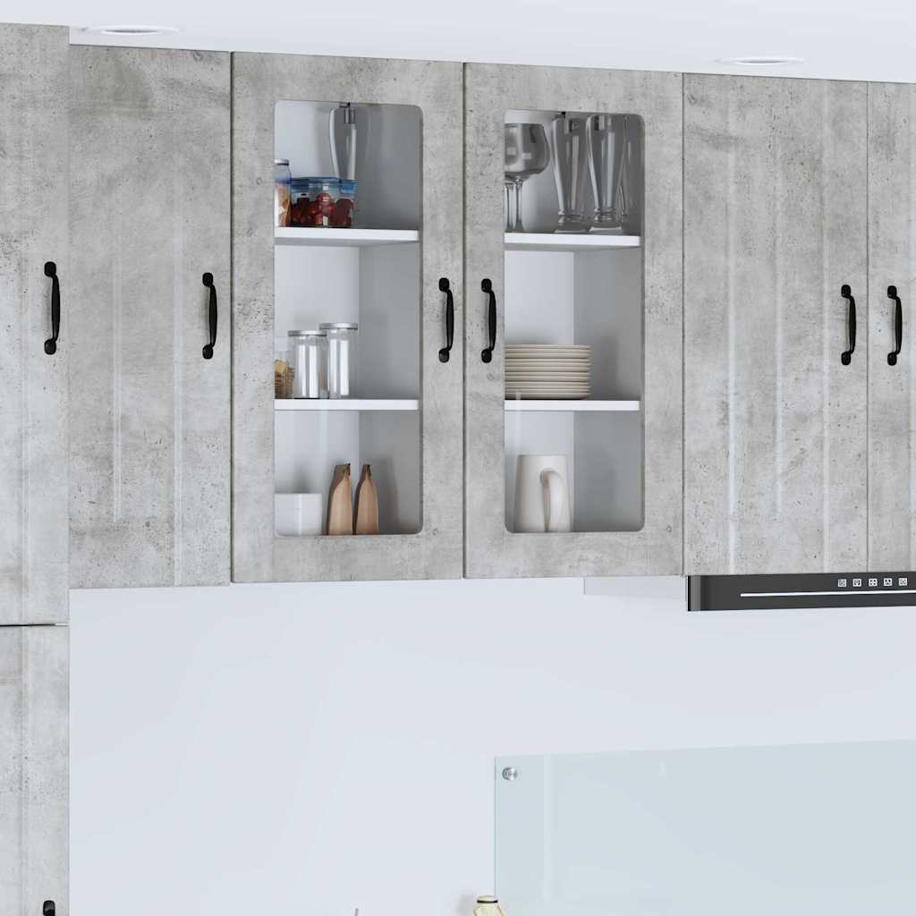 Kitchen Wall Cabinet with Shelf Concrete Grey 40 x 31 x 80 cm