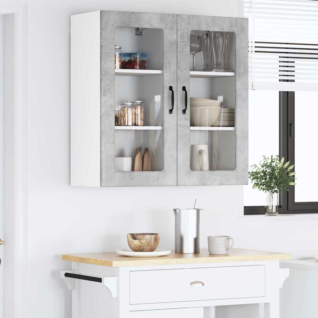 Kitchen Wall Cabinet with Shelf Concrete Grey 40 x 31 x 80 cm