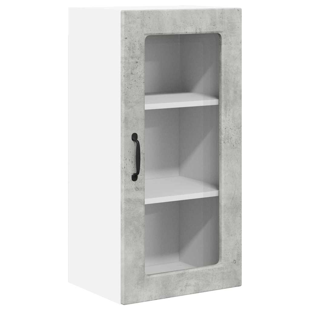 Kitchen Wall Cabinet with Shelf Concrete Grey 40 x 31 x 80 cm
