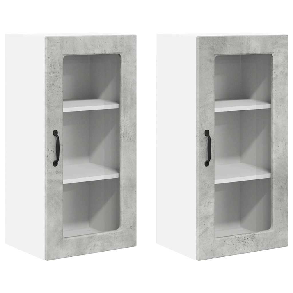 Kitchen Wall Cabinet 2 pcs Concrete Grey 40 x 31 x 80 cm