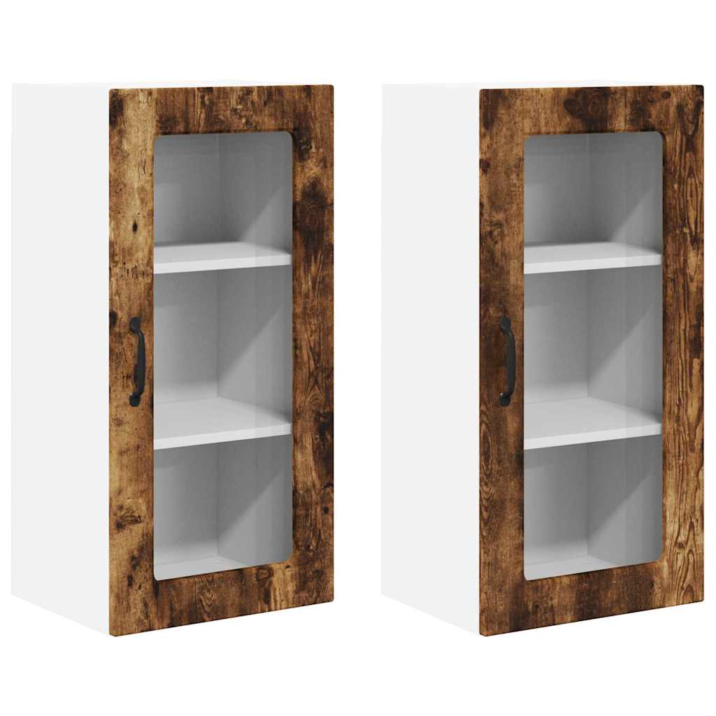 Kitchen Wall Cabinet 2 pcs Smoked Oak 40 x 31 x 80 cm