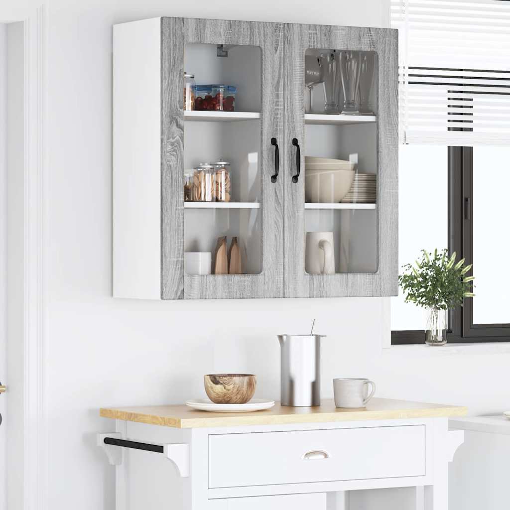 Kitchen Wall Cabinet with Shelf Grey Sonoma 40 x 31 x 80 cm