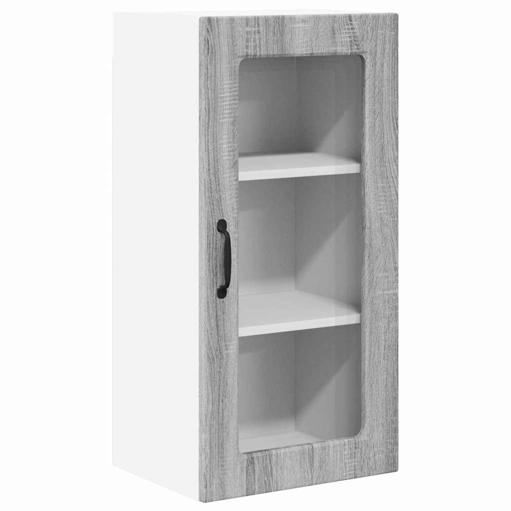Kitchen Wall Cabinet with Shelf Grey Sonoma 40 x 31 x 80 cm