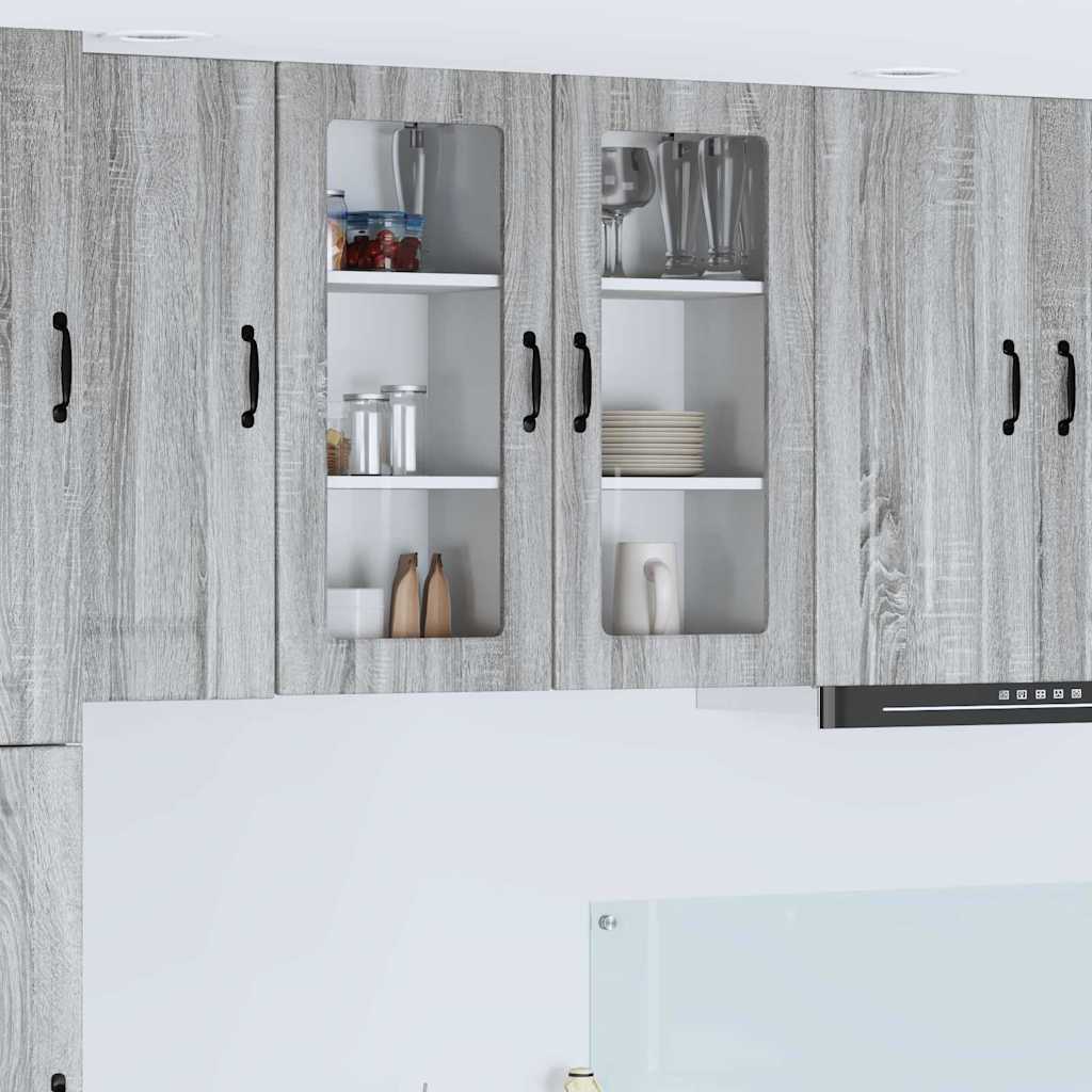 Kitchen Wall Cabinet 2 pcs Grey Sonoma 40 x 31 x 80 cm