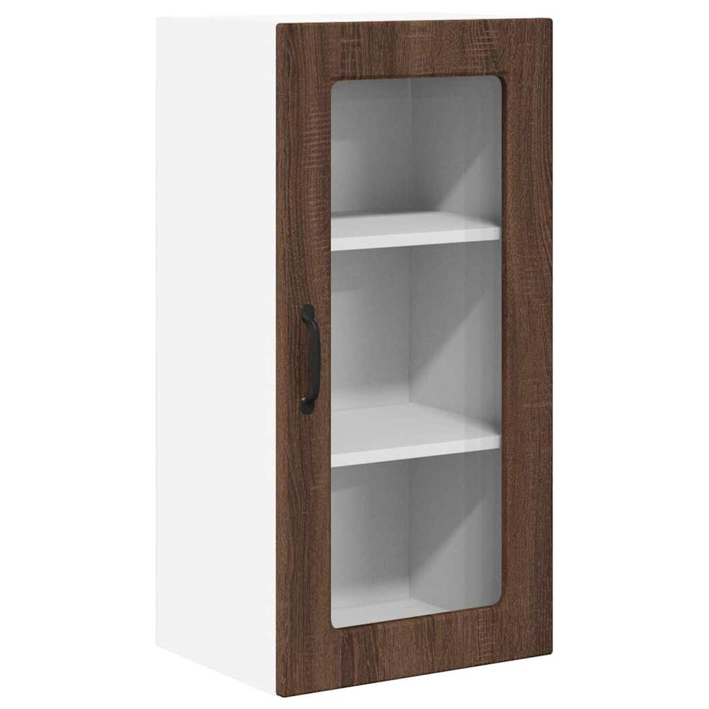 Kitchen Wall Cabinet with Shelf 2 pcs Brown Oak 40 x 31 x 80 cm