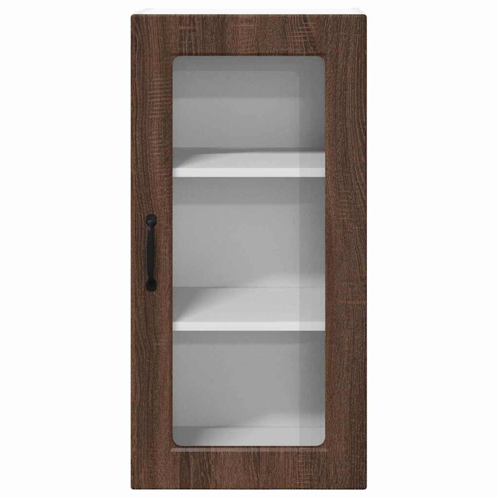 Kitchen Wall Cabinet with Shelf 2 pcs Brown Oak 40 x 31 x 80 cm