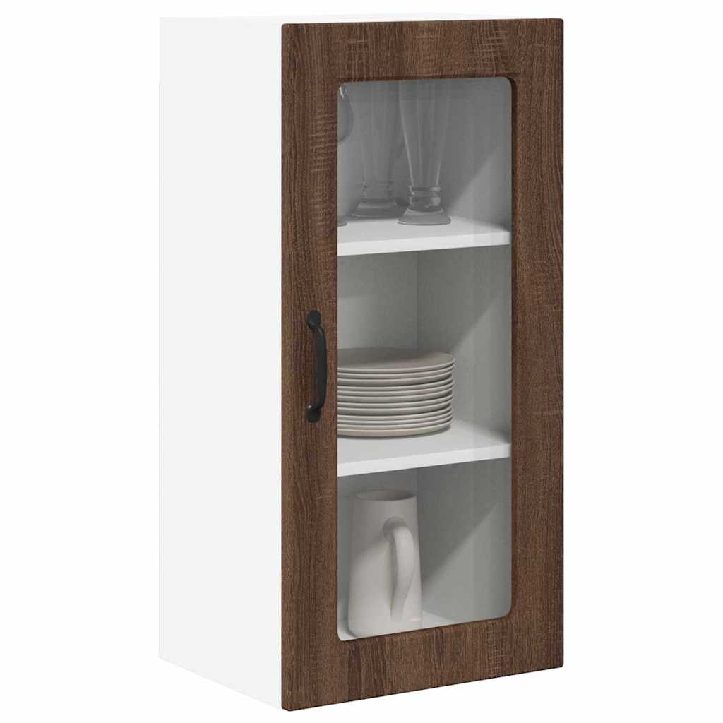 Kitchen Wall Cabinet with Shelf 2 pcs Brown Oak 40 x 31 x 80 cm