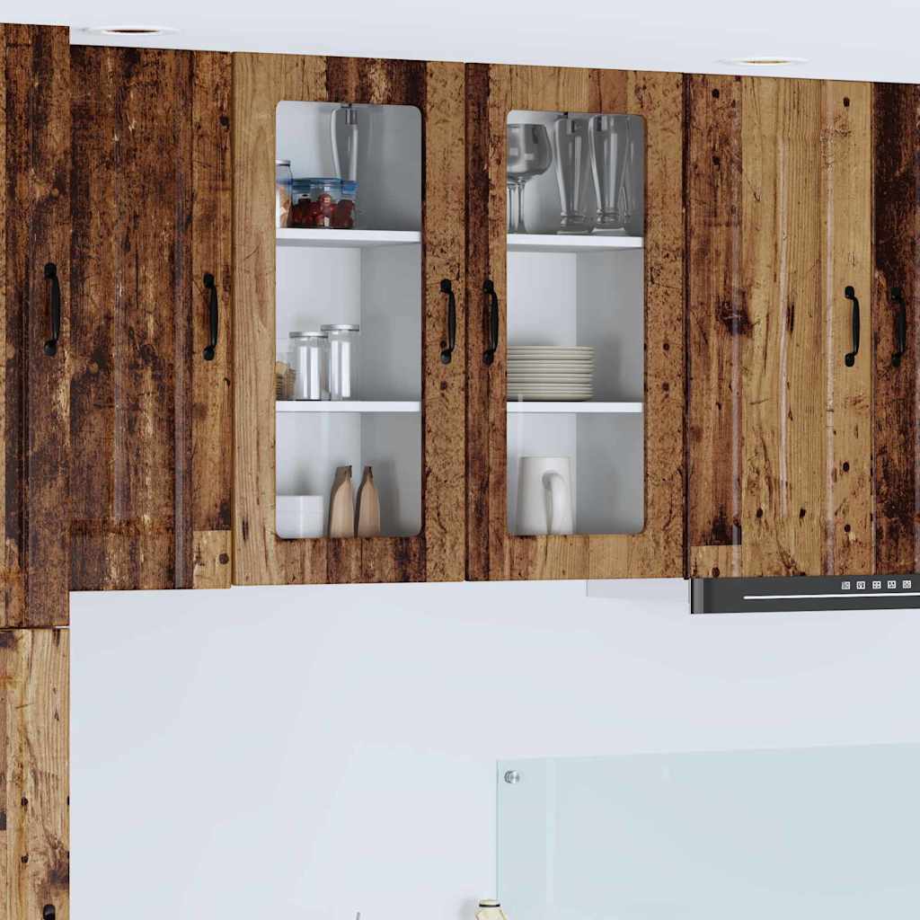 Kitchen Wall Cabinet with Shelf 2 pcs Old Wood 40 x 31 x 80 cm