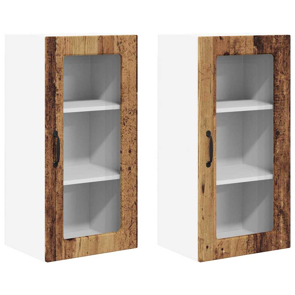 Kitchen Wall Cabinet with Shelf 2 pcs Old Wood 40 x 31 x 80 cm