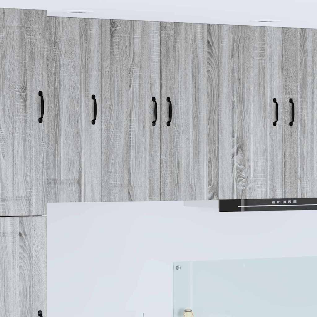 Kitchen Wall Cabinet with Shelf Grey Sonoma 30 x 31 x 80 cm