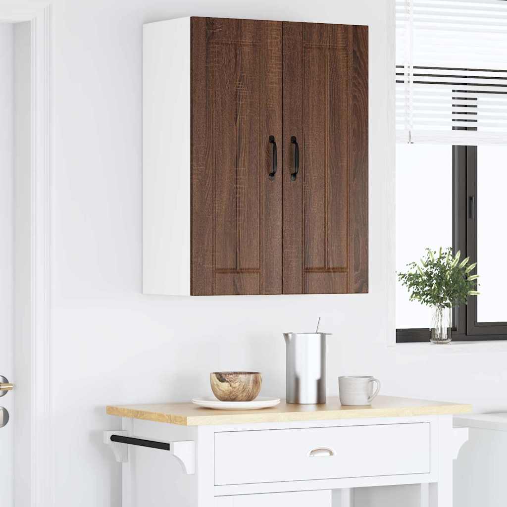 Kitchen Wall Cabinet Brown Oak 30 x 31 x 80 cm Engineered Wood