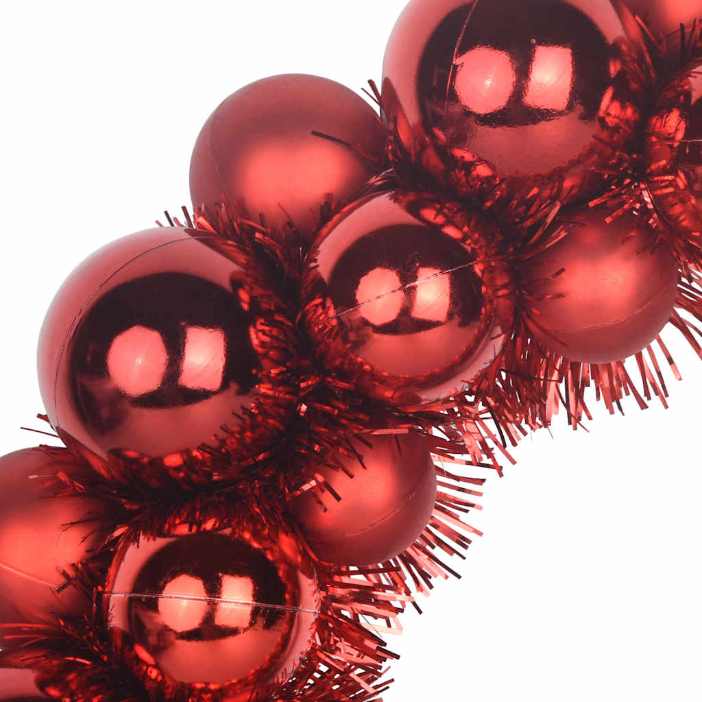 Christmas Ball Wreathes 2 pcs Red 33 x 33 x 7 cm Polystyrene