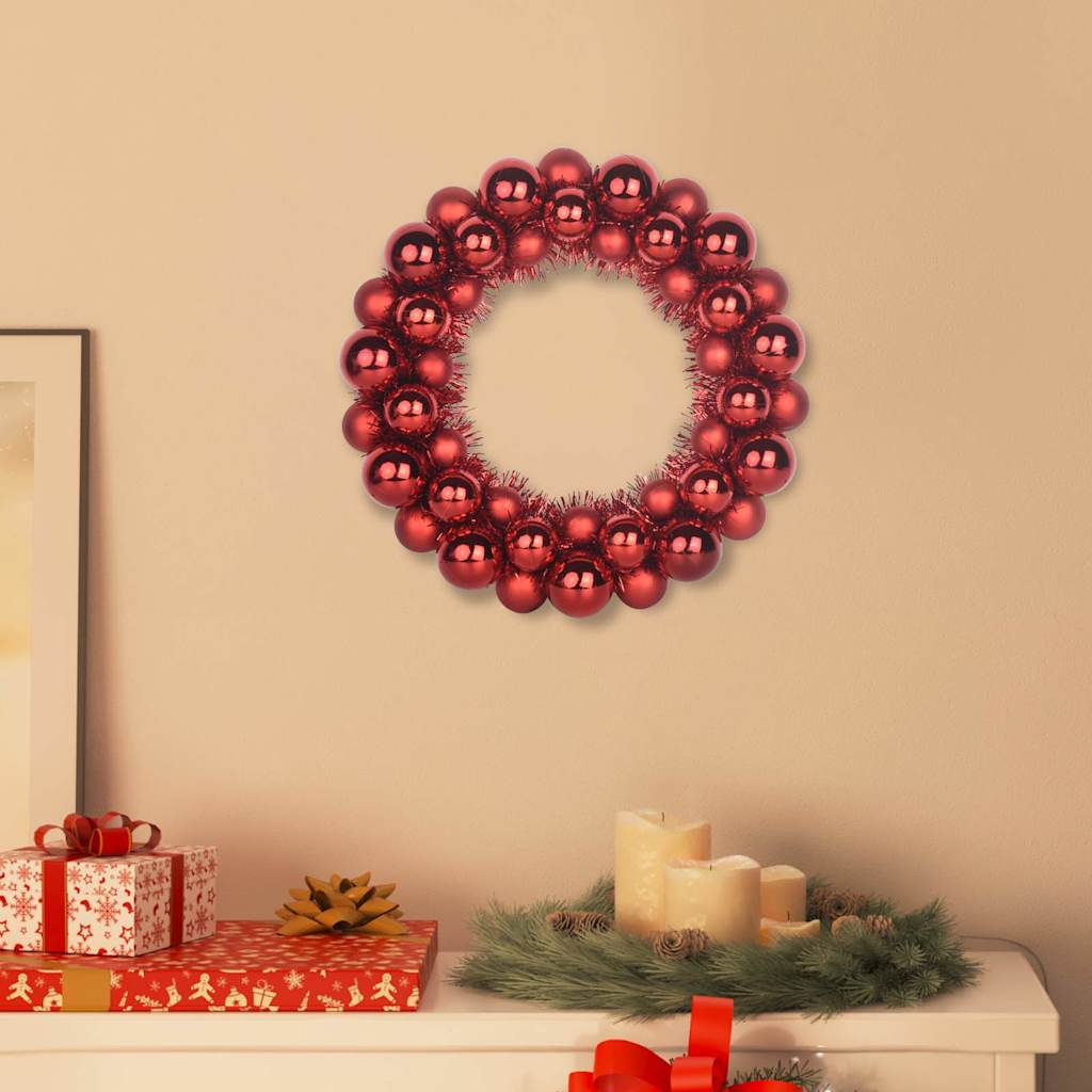 Christmas Ball Wreathes 2 pcs Red 33 x 33 x 7 cm Polystyrene