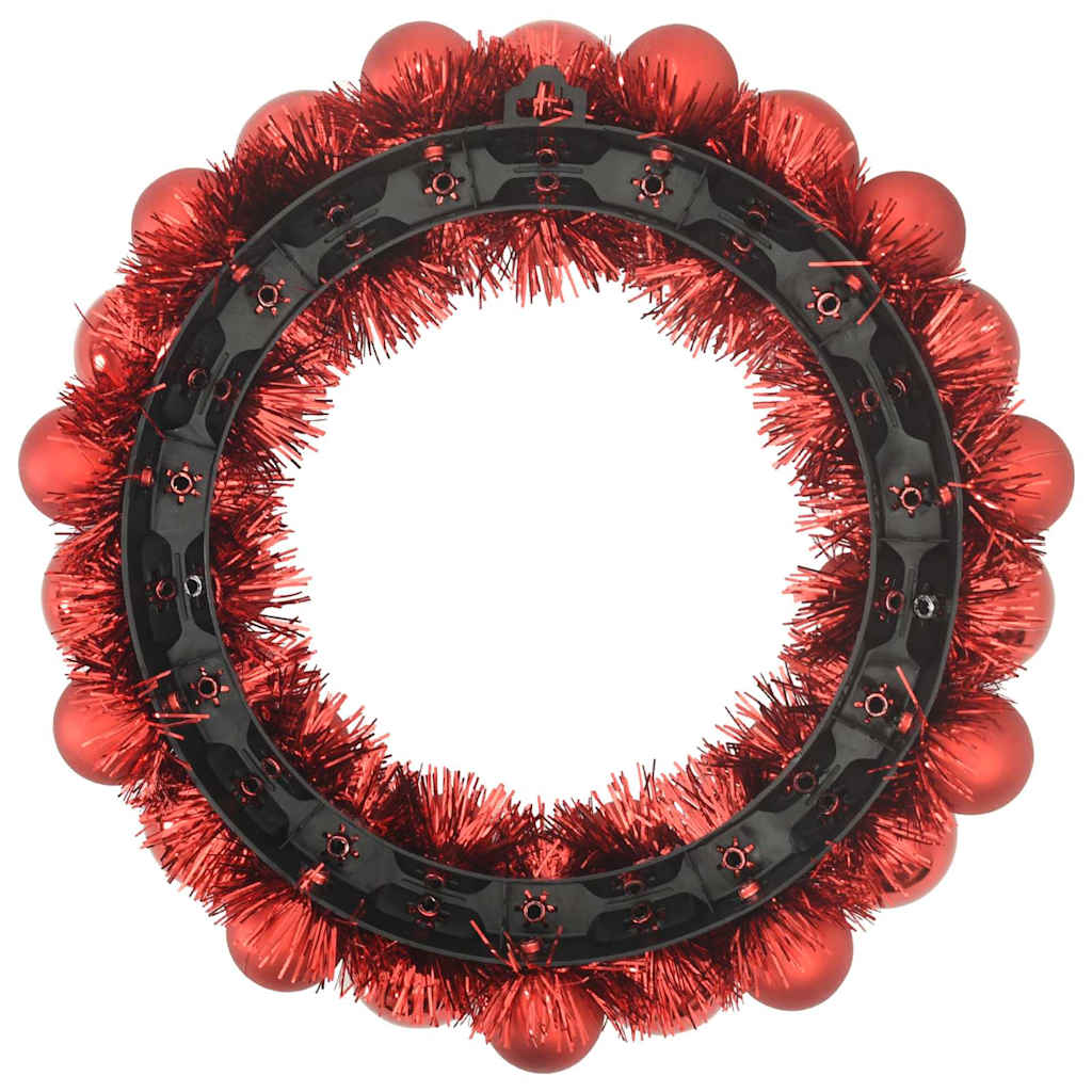 Christmas Ball Wreathes 2 pcs Red 33 x 33 x 7 cm Polystyrene