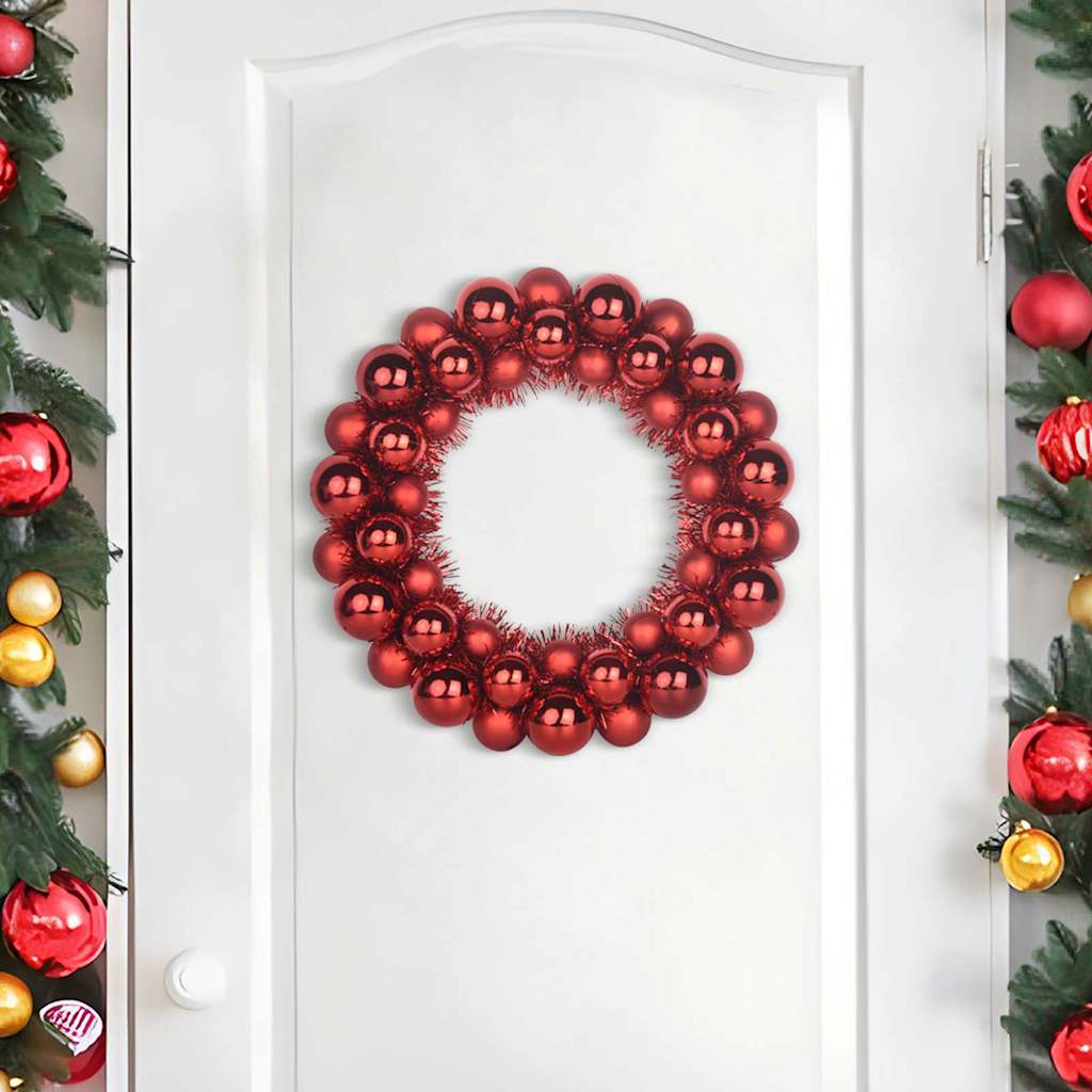 Christmas Ball Wreathes 2 pcs Red 33 x 33 x 7 cm Polystyrene