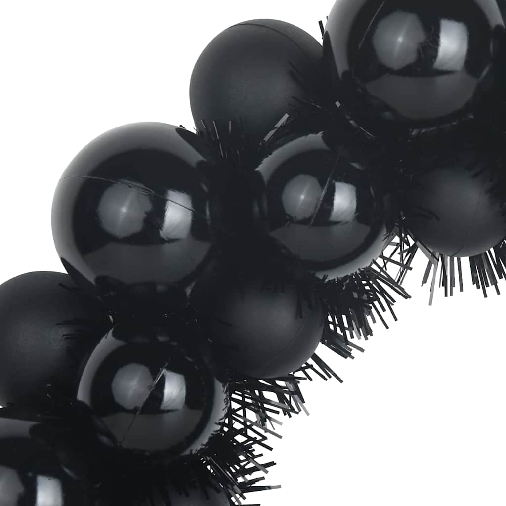 Christmas Ball Wreathes 2 pcs Black 33 x 33 x 7 cm Polystyrene