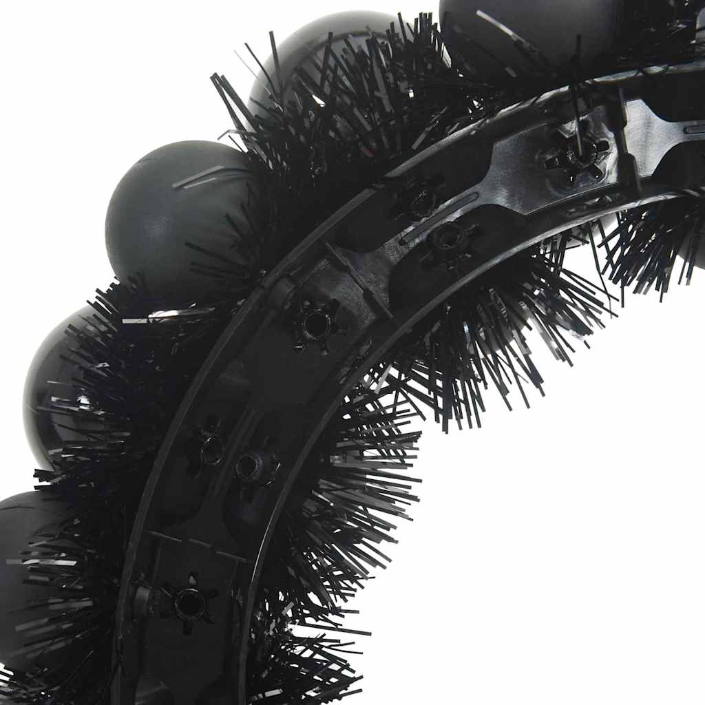 Christmas Ball Wreathes 2 pcs Black 33 x 33 x 7 cm Polystyrene