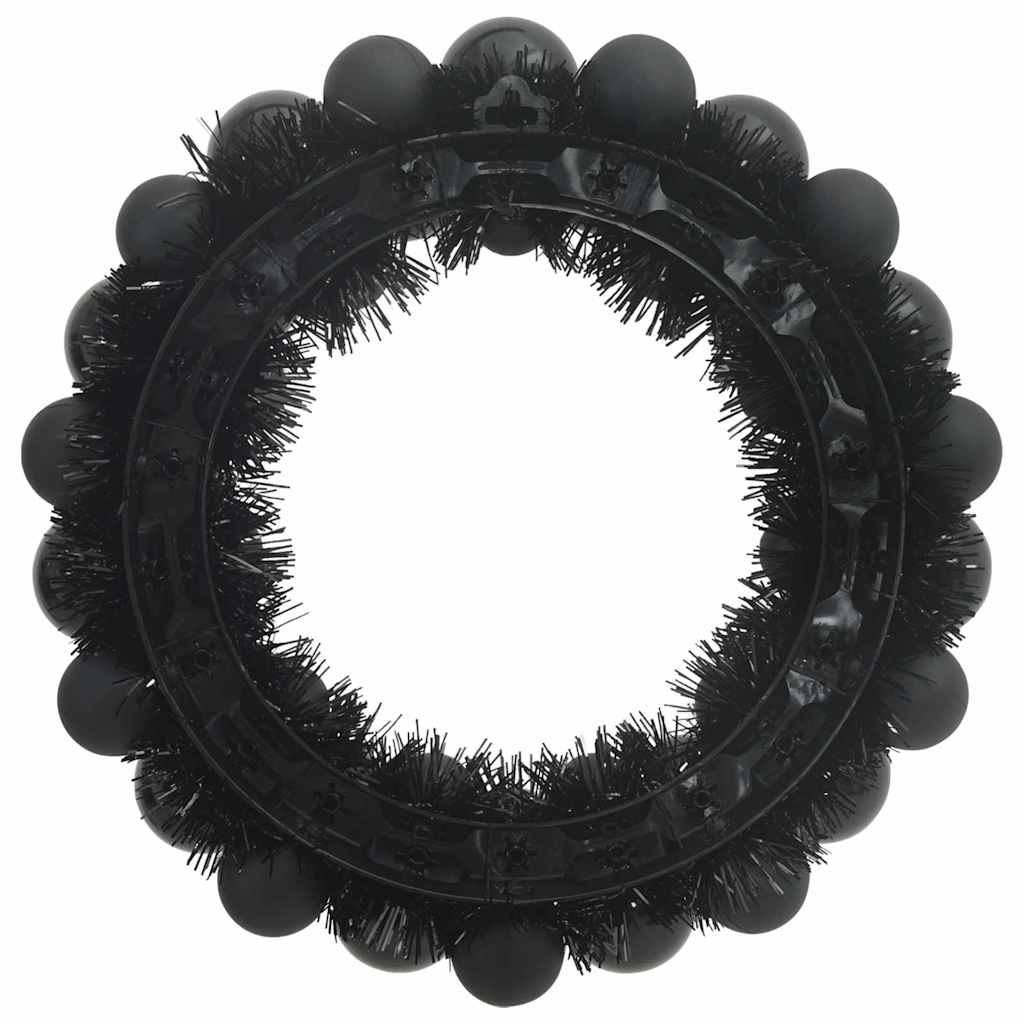 Christmas Ball Wreathes 2 pcs Black 33 x 33 x 7 cm Polystyrene